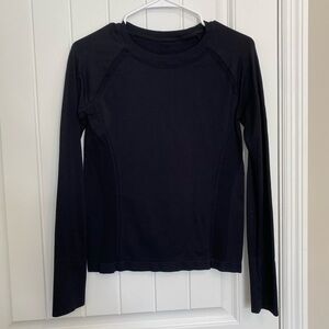 Fitted Black Long Sleeve Women's Top